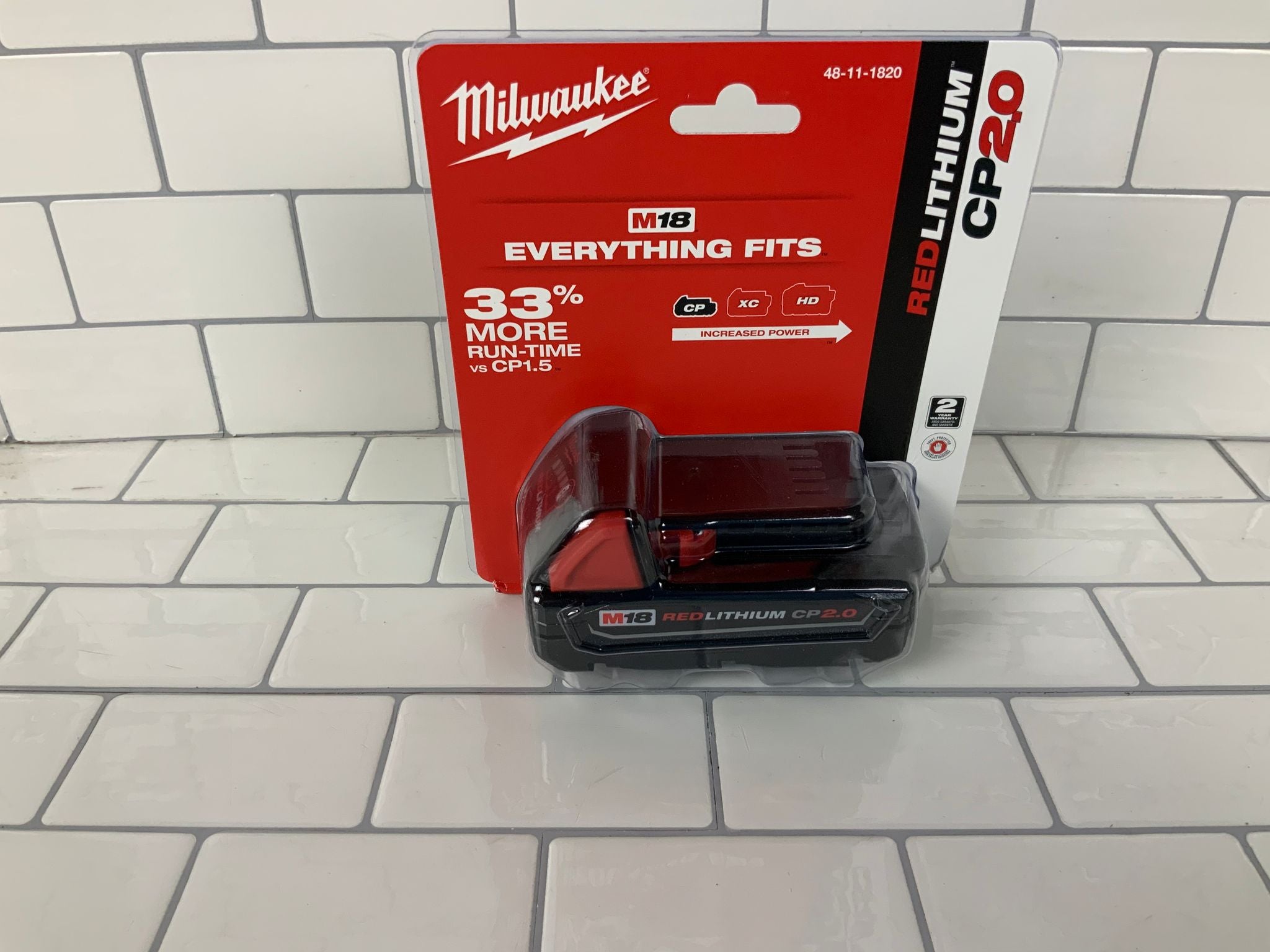MILWAUKEE 48-11-1820 M18 18v REDLITHIUM 2.0 Compact Battery Pack (7016609480887)